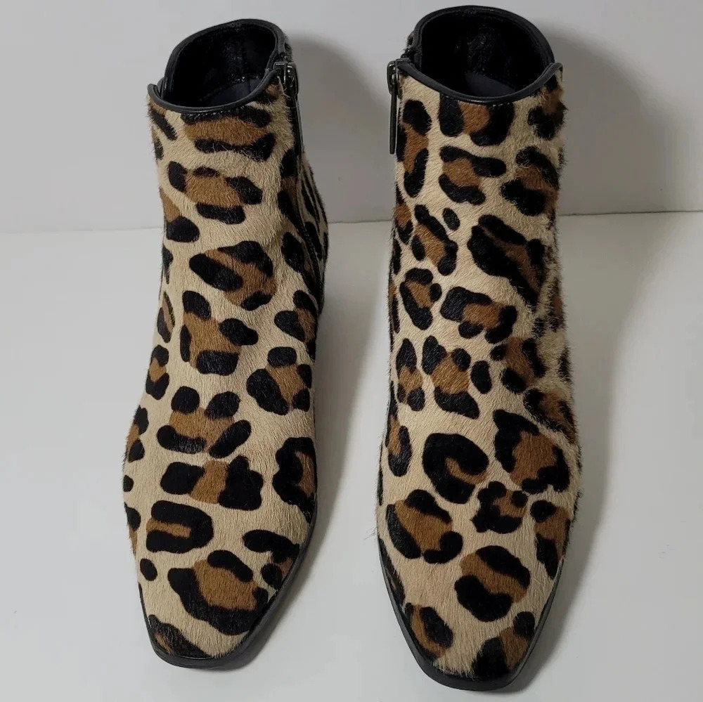Aquatalia Faria weatherproof cheetah ankle booties with heel 5 - Picture 7 of 8